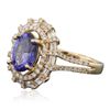 Image 4 : 14KT Yellow Gold 2.49ct Tanzanite and Diamond Ring