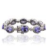Image 4 : 14KT White Gold 21.00ctw Tanzanite and Diamond Bracelet