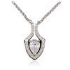 Image 7 : 14KT White Gold 1.63ctw Diamond Pendant With Chain
