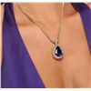 Image 1 : 14KT Yellow Gold 27.66ct Tanzanite and Diamond Pendant With Chain