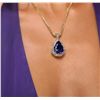 Image 2 : 14KT Yellow Gold 27.66ct Tanzanite and Diamond Pendant With Chain