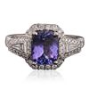 Image 1 : 14KT White Gold 1.94ct Tanzanite and Diamond Ring