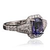 Image 2 : 14KT White Gold 1.94ct Tanzanite and Diamond Ring