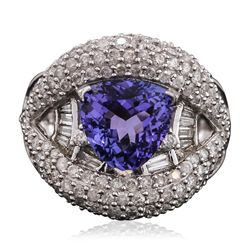 14KT White Gold 2.94ct Tanzanite and Diamond Ring