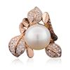 Image 3 : 14KT Rose Gold 0.62ctw Diamond and Pearl Ring