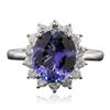 Image 3 : 14KT White Gold 3.73ct Tanzanite and Diamond Ring