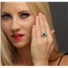 Image 1 : 14KT Yellow Gold 1.69ct Emerald and Diamond Ring