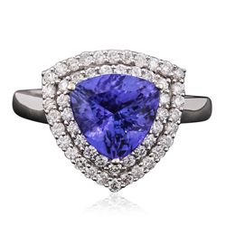 14KT White Gold 2.69ct Tanzanite and Diamond Ring