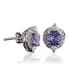 Image 2 : 14KT White Gold 2.02ctw Tanzanite and Diamond Earrings