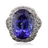 Image 3 : 18KT White Gold GIA Certified 15.39ct Tanzanite and Diamond Ring