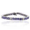 Image 3 : 14KT White Gold 14.28ctw Tanzanite and Diamond Bracelet