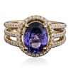 Image 3 : 14KT Yellow Gold 3.12ct Tanzanite and Diamond Ring