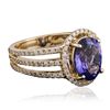 Image 4 : 14KT Yellow Gold 3.12ct Tanzanite and Diamond Ring