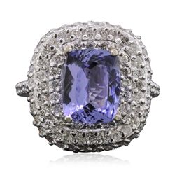 14KT White Gold 3.18ct Tanzanite and Diamond Ring