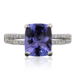 14KT White Gold 2.81ct Tanzanite and Diamond Ring