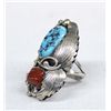 Image 1 : Navajo Sterling Kingman Turquoise Ring - A Maloney