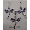 Image 1 : Sterling Lapis and Opal Inlay Dragonfly Set