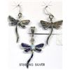 Image 2 : Sterling Lapis and Opal Inlay Dragonfly Set