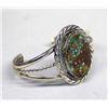 Image 2 : Navajo Sterling Manassas Turquoise Bracelet - M.D.
