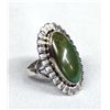 Image 2 : Navajo Sterling Nevada Green Turquoise Ring Sz 6.5
