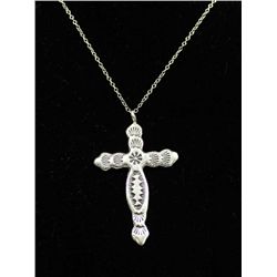 Navajo Sterling Silver Fancy Cross Necklace