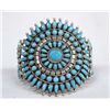 Image 1 : Zuni Silver Turquoise Cluster Bracelet - J Weekoty