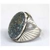Image 3 : Navajo Silver Turquoise Ring by Largo, Size 13.25