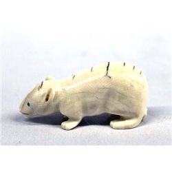 Carved Ivory Rodent, Turquoise Eyes