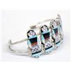 Image 2 : Zuni Sterling Inlay Bracelet by Theresa Waseta