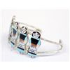 Image 3 : Zuni Sterling Inlay Bracelet by Theresa Waseta