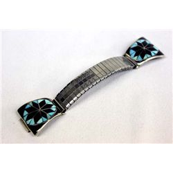 Zuni Sterling Inlay Watch Band by Roosevelt Tekala