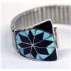 Image 2 : Zuni Sterling Inlay Watch Band by Roosevelt Tekala