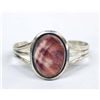 Image 1 : Navajo Sterling Red Shell Bracelet by A. Largo