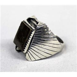 Navajo Silver Manassa Turquoise Ring - Largo, Sz11