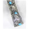 Image 2 : Navajo Silver Turquoise Watch Band by O. Alexius