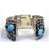 Image 3 : Navajo Silver Turquoise Watch Band by O. Alexius