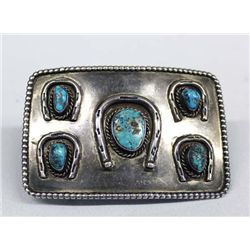 1950's Navajo Sterling Turquoise Buckle