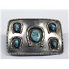 Image 1 : 1950's Navajo Sterling Turquoise Buckle