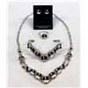 Image 1 : Zuni Silver Inlay Necklace Earrings and Bracelet