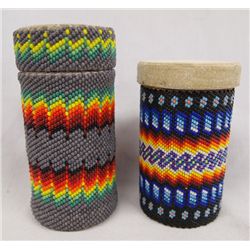 2 Fully Beaded Paiute Jars