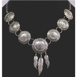 Navajo Sterling Concho Necklace
