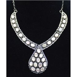 Navajo Sterling Mother of Pearl Necklace