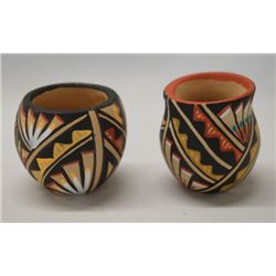 2 Jemez Pueblo Pottery Miniatures by Maxine Toya