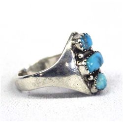 Navajo Sterling Silver Kingman Turquoise Ring