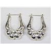 Image 1 : Fancy Sterling Silver Pierced Loop Earrings