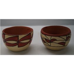 Small Jemez Polychrome Pottery Bowls by G. Fragua