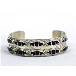 Zuni Sterling Channel Sugilite Inlay Bracelet