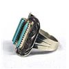 Image 3 : Zuni Sterling Silver Bisbee Turquoise Ring Sz 11