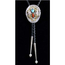 Older Navajo 12Kt Gold on Sterling Bolo Tie - MNT
