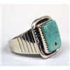 Image 1 : Navajo Sterling Turquoise Ring, Size 12.5 by Dale